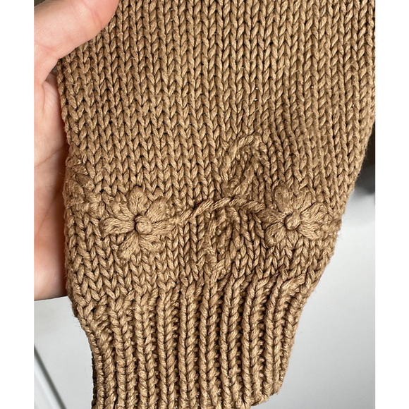 Vintage 90s Express Boho Embroidered Floral V-neck Sweater Sz L Cottagecore Y2K - Picture 7 of 16